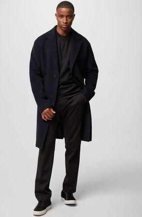 Genti Monogram coat Bedford donkerblauw