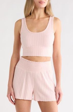 Yogalicious Brushed Ribbed Short Pajamas in Porcelain Petal at Nordstrom Rack, Size Xx-Large