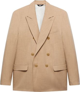 GCDS Melange-effect Blazer - Heren - Blazers - Beige - 2XS - Polyester - Jassen