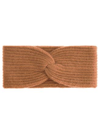 Zwillingsherz Stirnband ZWILLINGSHERZ Rippe, Damen, cognac, Strick, Obermaterial: 100% Kaschmir, M&uuml;tzen Stirnband, breit, gerippt, mit Knotendetail