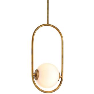 Hudson Valley Lighting Everley 1 L&aacute;mpara Colgante Vintage Lat&oacute;n, Vidrio