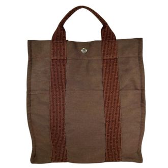 Herm&egrave;s Brown Canvas Backpack (Pre-Owned)