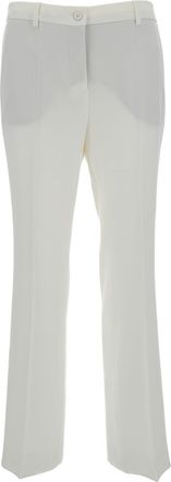 Alberto Biani White Low Waist Flared Trousers In Technical Fabric Woman