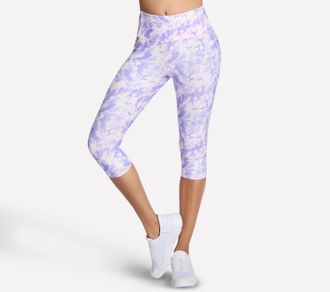 Skechers Caprileggings SKECHERS GOFLEX PRINTED HW CAPRI, Damen, Gr. XXL (50/52), N-Gr, coastal breeze, Obermaterial: 88% Nylon, 12% Elasthan, Hosen Caprileggin