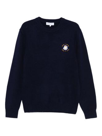 Maison Labiche Mawas embroidered-detail crew-neck sweater - Blue