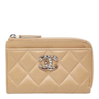 Chanel Pre-owned Wallets, female, Beige, Size: ONE SIZE Pre-owned Card Case