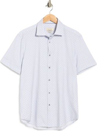 Bugatchi Short Sleeve Woven Shirt in Dusty Pink at Nordstrom Rack, Size Xxx-Large