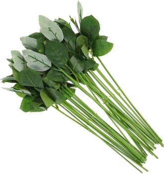 OEM Tallos Y Hojas De Flores Artificiales Verdes, Ramos De Novia Con Rosas Y Hojas Artificiales, 30 Unidades