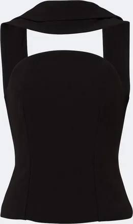 Roland Mouret Scarf-detail cr&ecirc;pe corset top