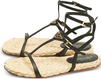 Prada Espadrilles con cinturino a T - Nero