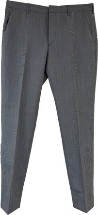 Prada Pre-owned Mens Straight Leg Pants in Grey Wool - Size EU 48 (Mens)