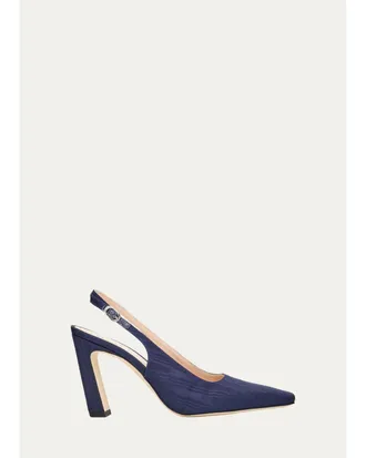 Stuart Weitzman 85mm Stassi Moire Slingback Pumps