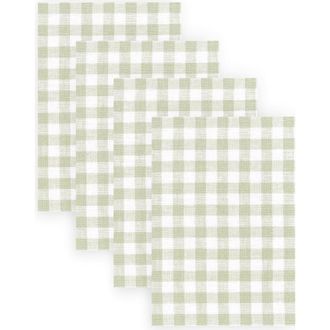 Solino Home Linen Dinner Napkins Set of 4, 20 x 20 Inch for Dining Table, Holiday and Everyday Table Decor - Gingham Check in Sage at Nordstrom, Size