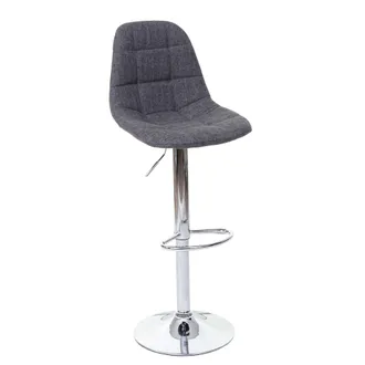 Hhg Sgabello Regolabile Con Poggiapiedi Hhg 296 Acciaio Cromato Tessuto Grigio