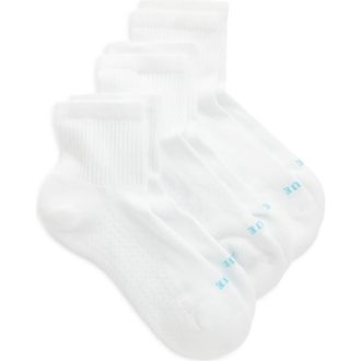 Hue Air Cushion 3-Pack Mini Crew Socks in White at Nordstrom, Size 9