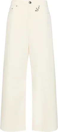 Sportmax Siamese Wide-Leg Jeans - female - Sportmax - Wide Jeans - Beige - W28 - Jeans
