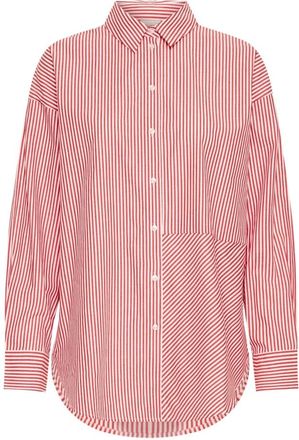 Ichi Poinsetta & Birch Stripe - 900 - - Blouses & Shirts - Donna - Rosso - S