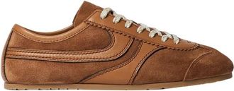 Dries Van Noten Su&egrave;de Sneakers met Leren Panelen - Dames - Sneakers - Bruin - 36 EU - Su&egrave;de - Schoenen
