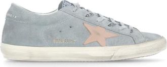 Golden Goose Sneakers, female, Blue, 7 UK, Light Blue Leather Trainers with Star Logo