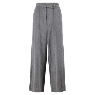 Zusss Pinstripe Wijde Broek - Dames - Broeken - Grijs - Maat: XL Viscose
