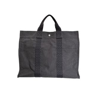 Herm&egrave;s Her Line Gray Nylon Polyester Handbag Tote Bag (Pre-Owned)