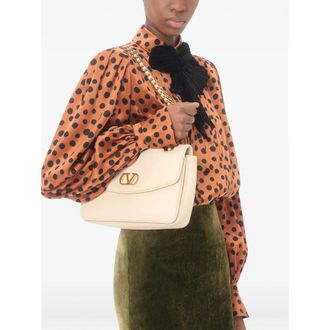 Valentino Garavani Lambskin Shoulder Bag - Beige