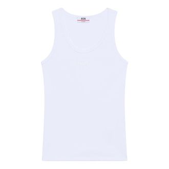 GCDS Gcds, Tops, Dames, Wit, S, Katoen, Logo Lounge Tank