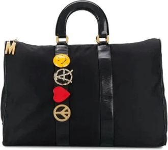 Moschino Tweedehands leren handtassen - Dames - Vintage Weekendtas - Zwart - ONE Size - Satijn - Vintage