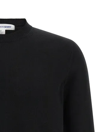 Comme Des Gar&ccedil;ons Intarsia Logo Sweater - Black