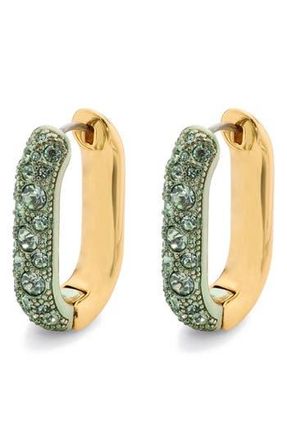 Kurt Geiger Crystal Pav&eacute; Oval Hoop Earrings in Green at Nordstrom Rack
