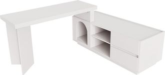 Urban Meuble Escritorio de esquina blanco con nicho