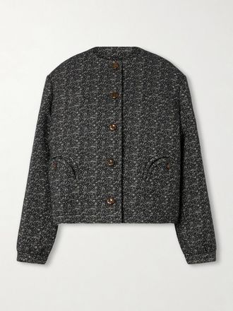 Blaz&eacute; Milano Giacca Cropped In Tweed Di Misto Cotone Antalya Gliss - Grigio