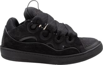 Lanvin Leather Curb Sneakers - Heren - Sneakers - Zwart - 42 EU - Leer - Schoenen