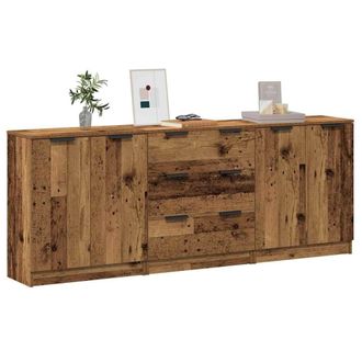 Berkfield Home Sideboards 3 pcs Old Wood 60x30x70 cm Engineered Wood in Brown | Size: 60 x 30 x 70 cm
