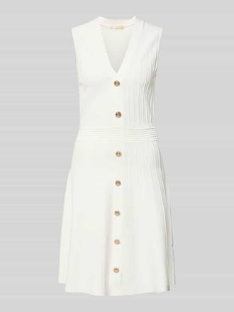 Guess Knielanges Kleid aus Viskose-Mix Modell Amber in Offwhite, Gr&ouml;&szlig;e XS