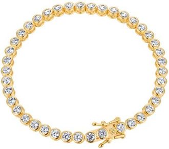 st. Moran Bezeled Cubic Zirconia Tennis Bracelet in Gold at Nordstrom, Size 6.75