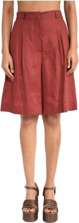 Max Mara Mstcaravan Bermuda Shorts - Dames - Korte Broeken - Rood - XS - Wol - Korte Broeken