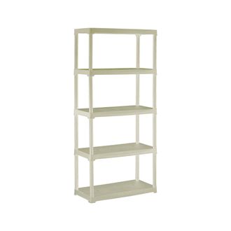 Dmora Estante De Polipropileno De 3 Brillos, Estante M&uacute;ltiple O Externa, 100% Made In Italy, 80x40h176 Cm, Color Gris Claro - Dmora