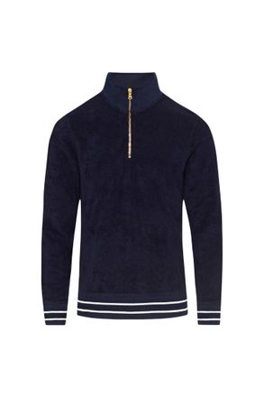 Orlebar Brown Mens Isar Racking Half Zip Sweatshirt In Navy