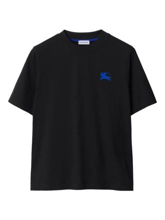 Burberry Equestrian Knight-embroidered cotton T-shirt - women - Cotton - S - Black