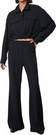 Greylin Abigail Drawstring Flared Pants In Black