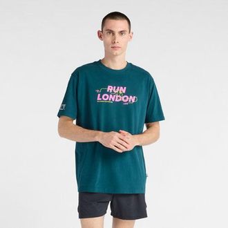 New Balance Uomo London Edition Graphic T-Shirt 2 in Verde, Poliestere, Taglia XL