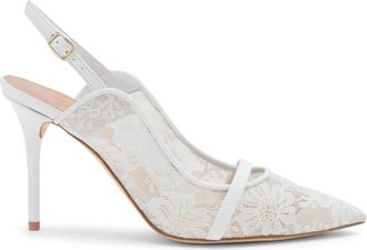 Malone Souliers Schoenen, Dames, Wit, 36 1/2 EU, Leer, Marion 85 Slingback Pump