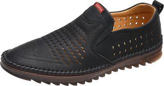 Generic Mens Leather Shoes Easy Wear Slip On Loafers Without Lacing Upper Low Cut Flat Business Shoes Casual Non Slip Breathable Sneakers for Outdoor Walking 