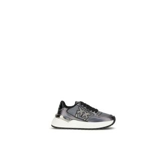 Pinko Sneakers, female, Gray, 3 UK, Glitter Lace-Up Trainers with Cushioned Insole