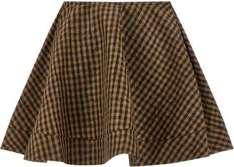 Ganni Brown Crinckled Taffet skirt