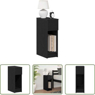 vidaXL Comodino rovere nero - Comodino con Cassetto Rovere Nero 20x36x60 cm