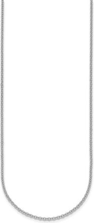 Diamond2Deal 14K White Gold Rhodium-plated Polished 2.0mm Solid Cable Chain Necklace