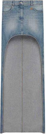 Courr&egrave;ges Denim Cotton Skirt