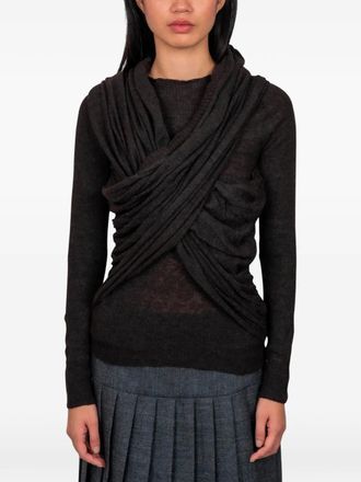 Paloma Wool Elio draped-design T-shirt - Brown